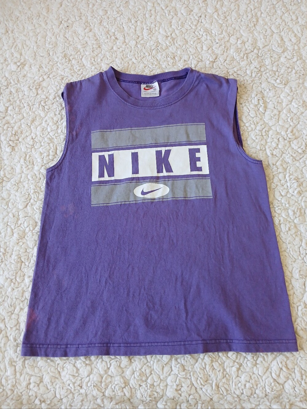 Vintage Nike Purple Sleeveless Tank Womens Medium Logo Panels USA